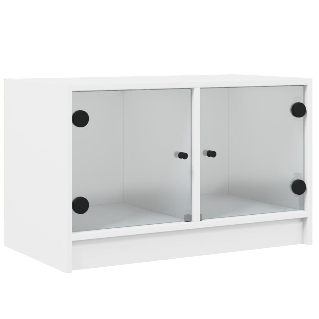 Tv-meubel met glazen deuren 68x37x42 cm