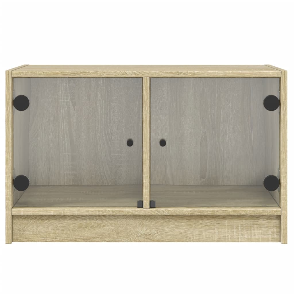 Tv-meubel met glazen deuren 68x37x42 cm