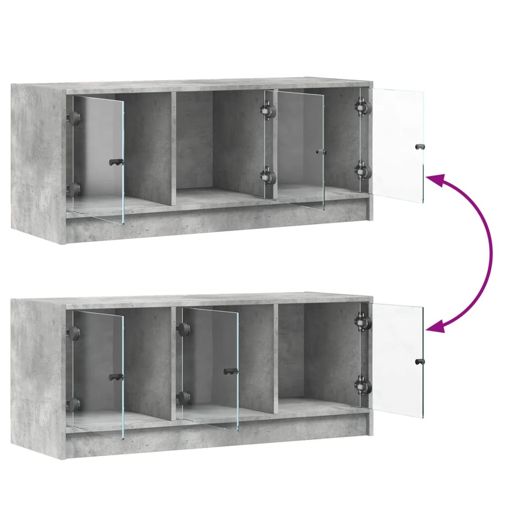 Tv-meubel met glazen deuren 102x37x42 cm