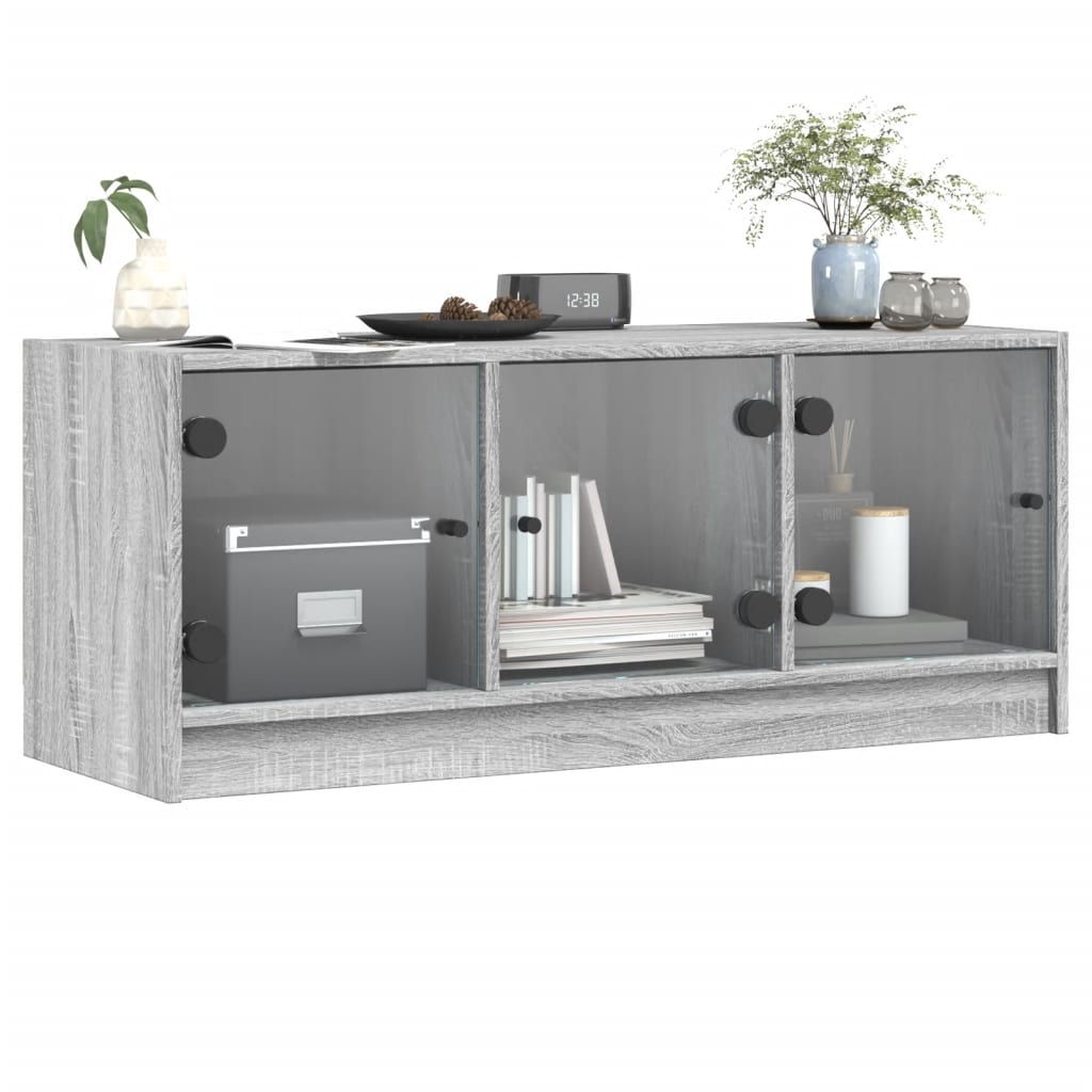 Tv-meubel met glazen deuren 102x37x42 cm