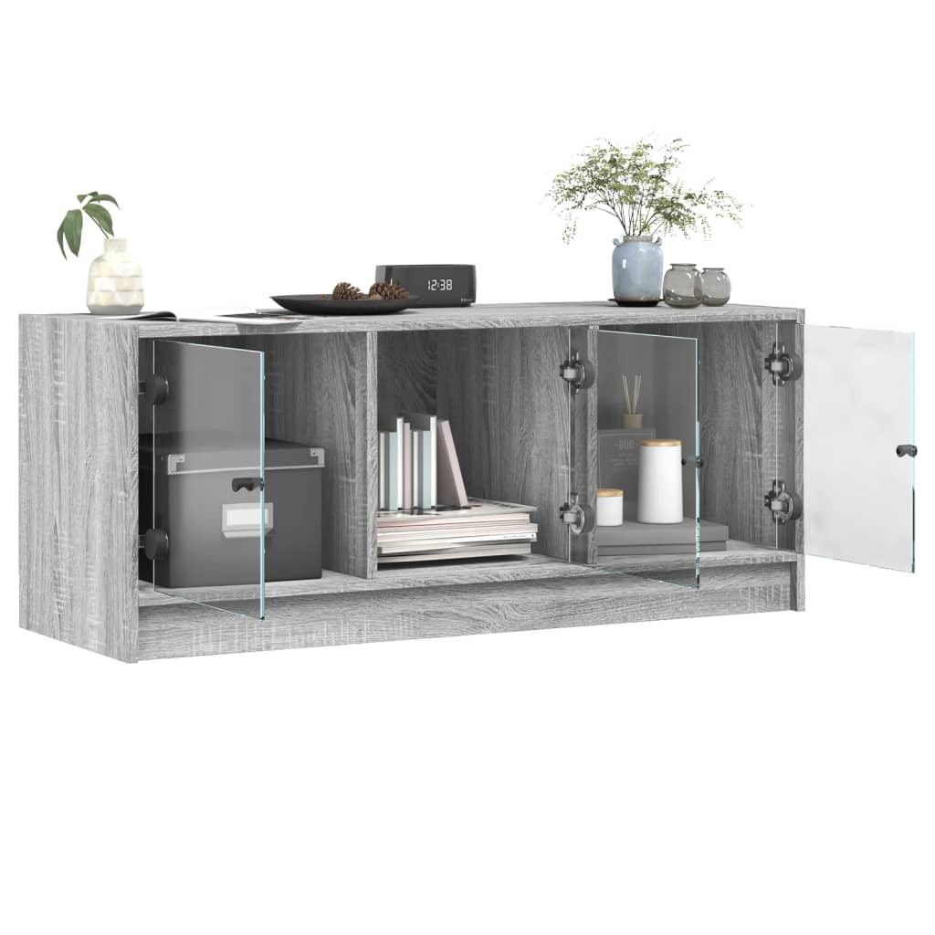 Tv-meubel met glazen deuren 102x37x42 cm