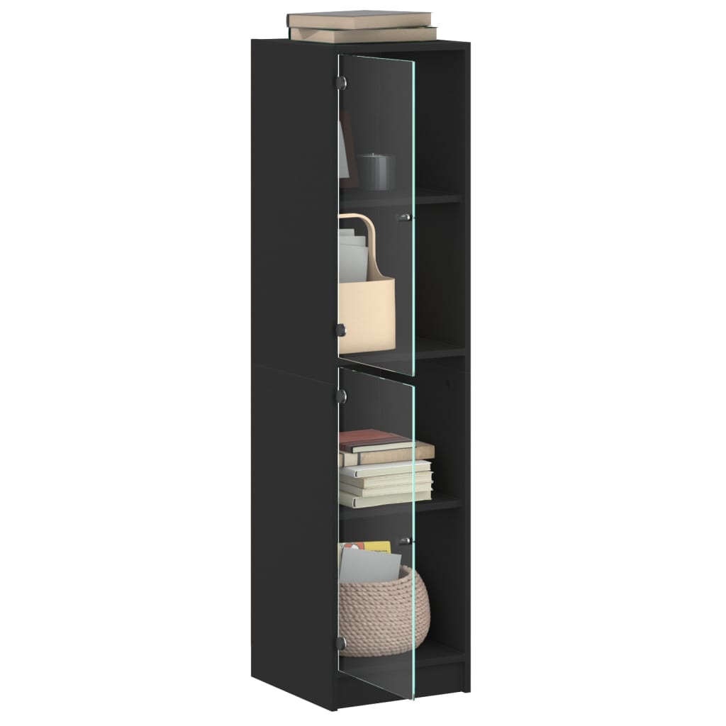 Armoire haute avec portes vitrées 35x37x142 cm