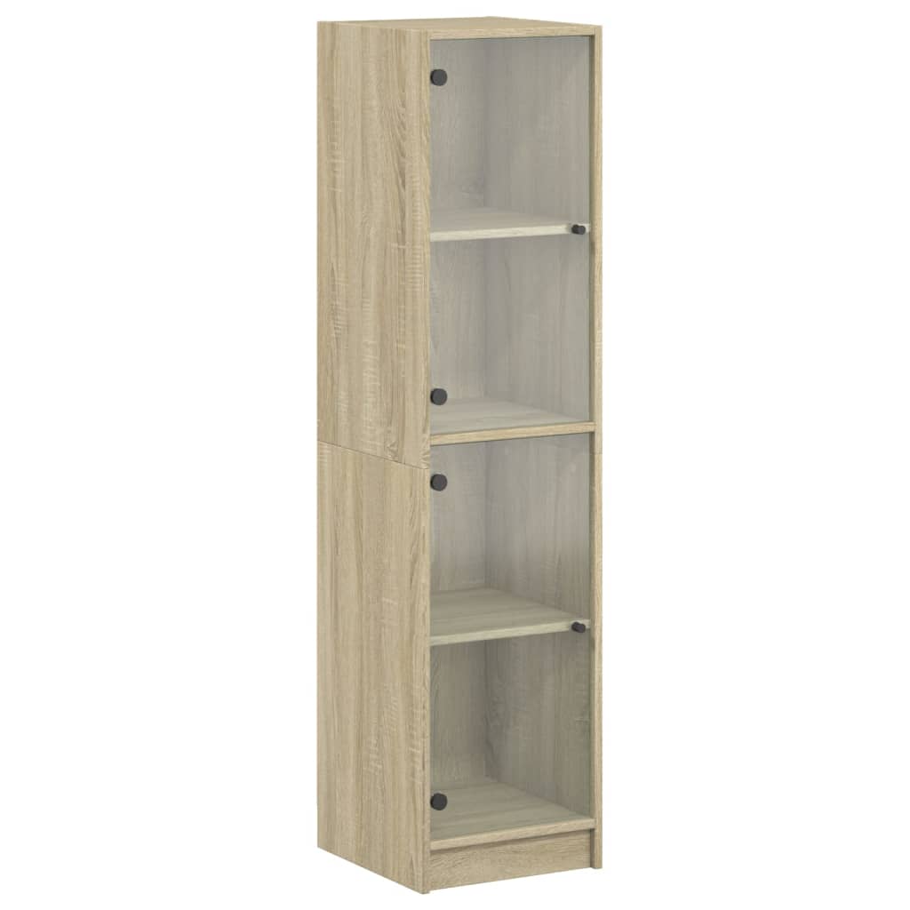 Armoire haute avec portes vitrées 35x37x142 cm