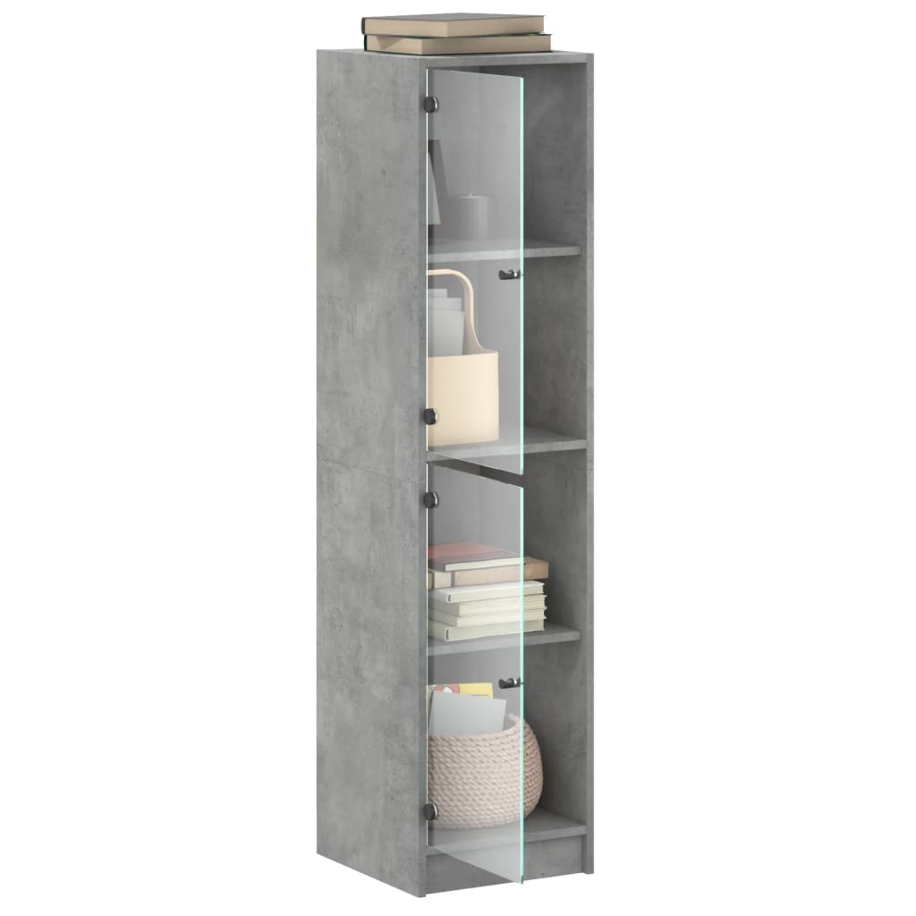 Armoire haute avec portes vitrées 35x37x142 cm