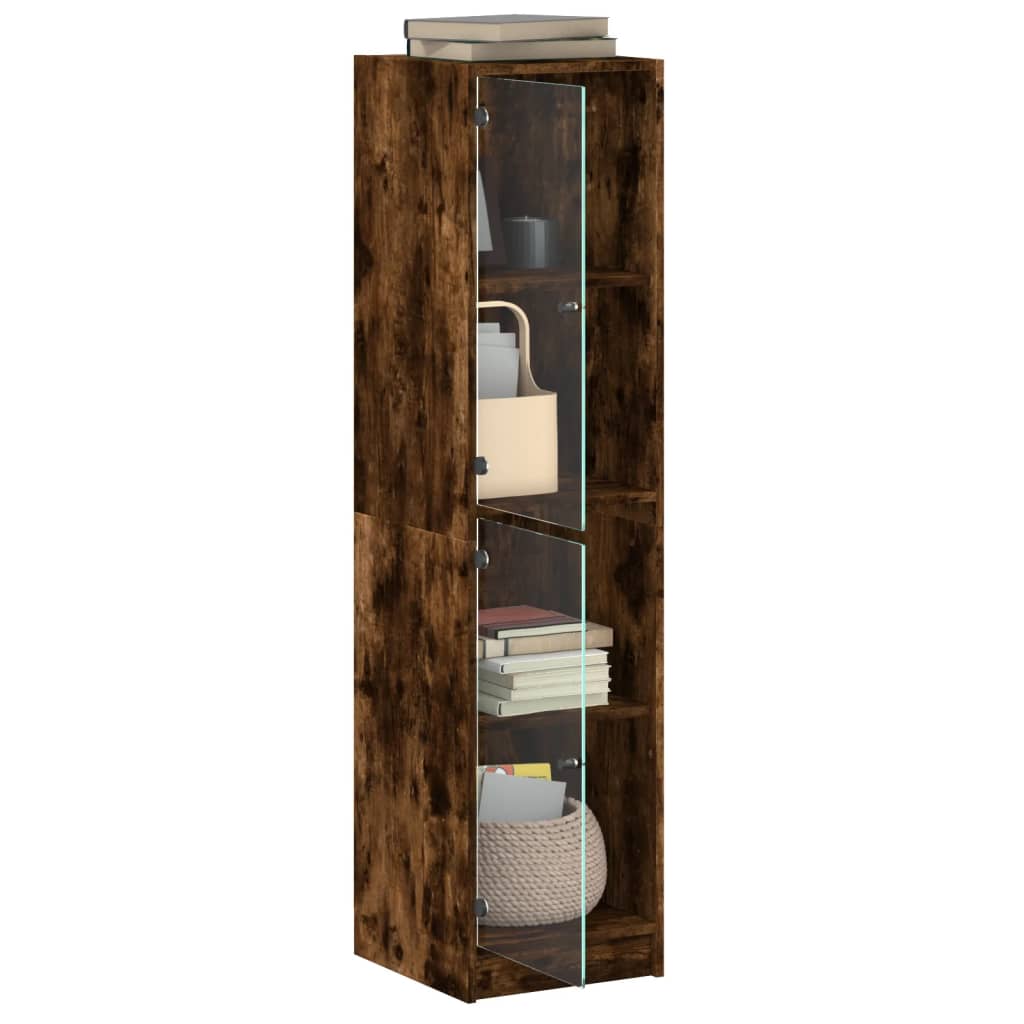 Armoire haute avec portes vitrées 35x37x142 cm