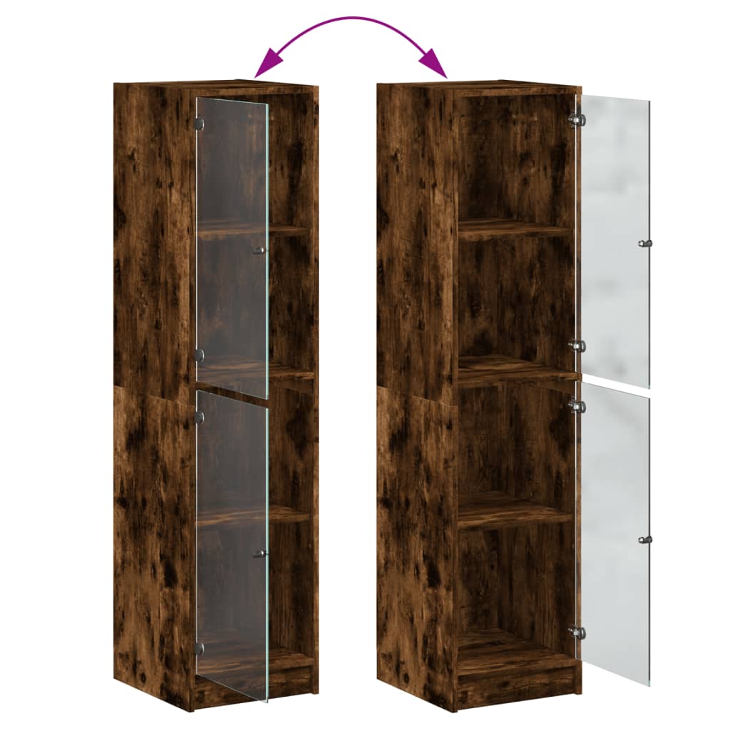 Armoire haute avec portes vitrées 35x37x142 cm