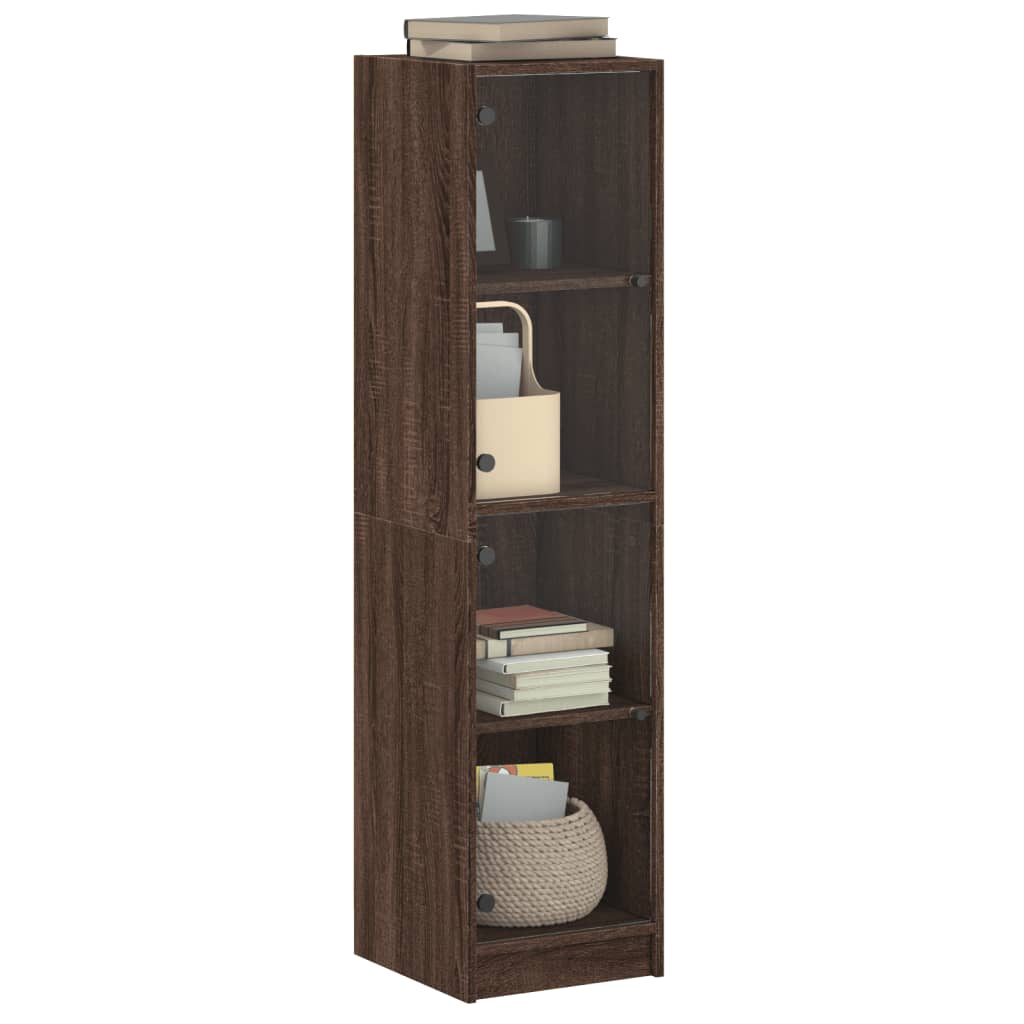 Armoire haute avec portes vitrées 35x37x142 cm