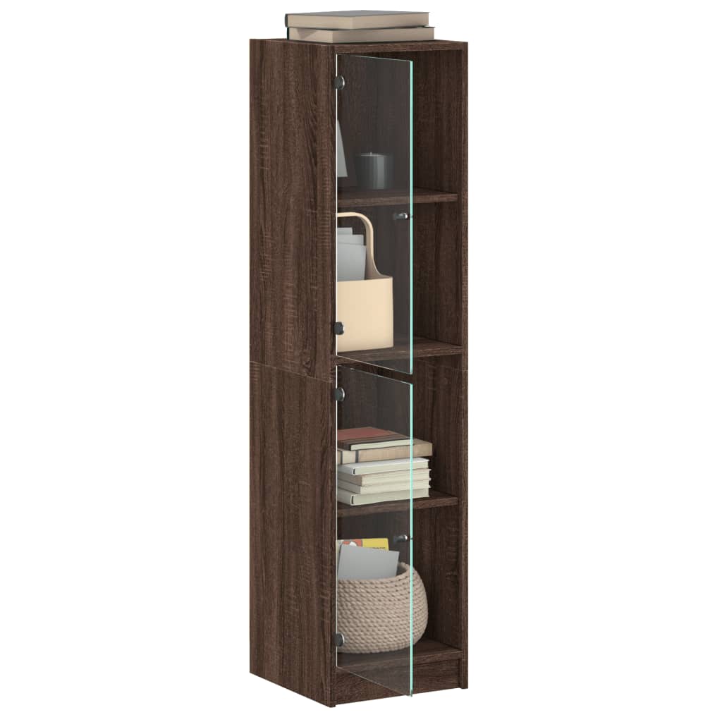 Armoire haute avec portes vitrées 35x37x142 cm