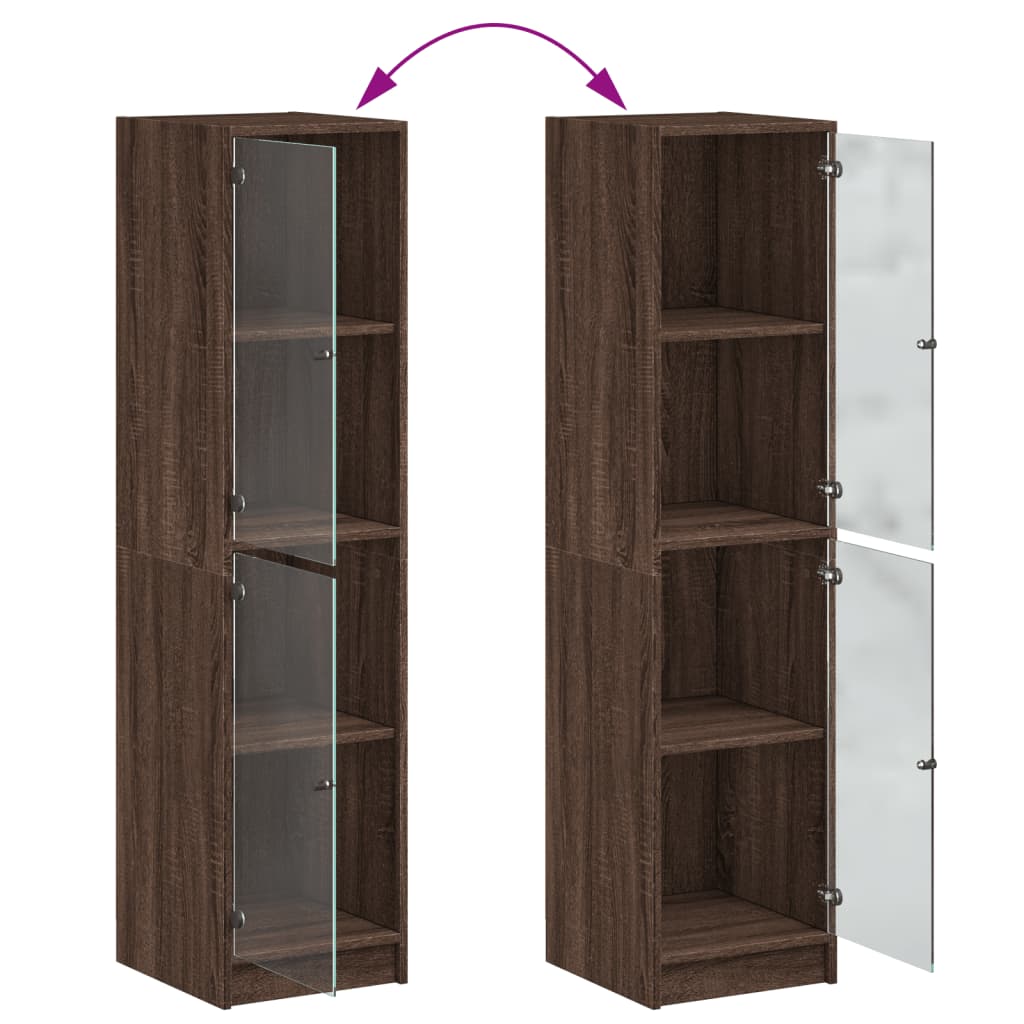 Armoire haute avec portes vitrées 35x37x142 cm