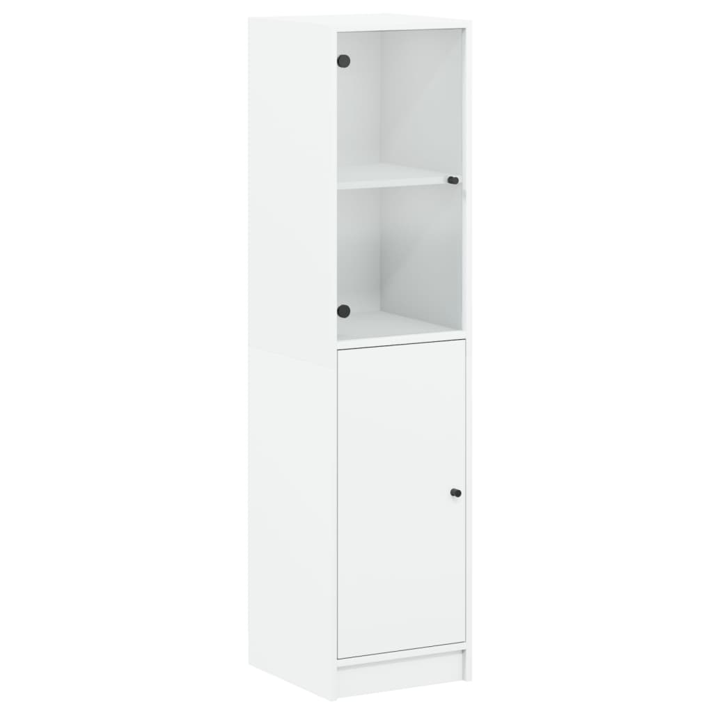 Armoire haute avec porte vitrée 35x37x142 cm couleur chêne