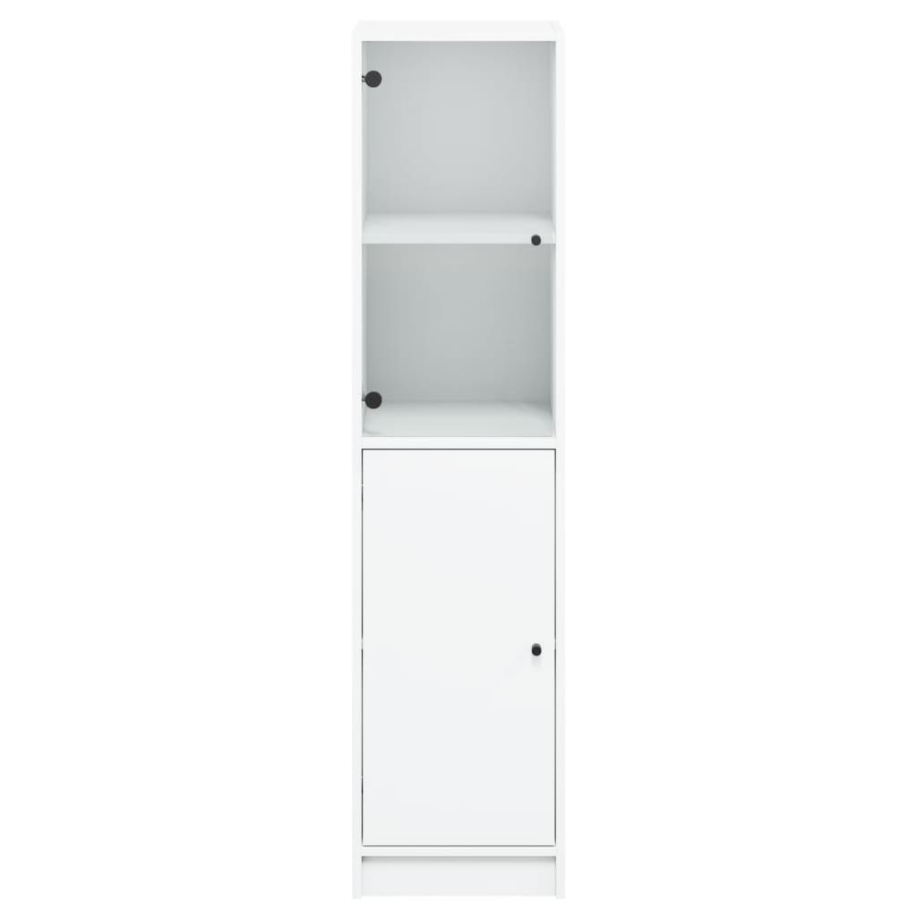 Armoire haute avec porte vitrée 35x37x142 cm couleur chêne