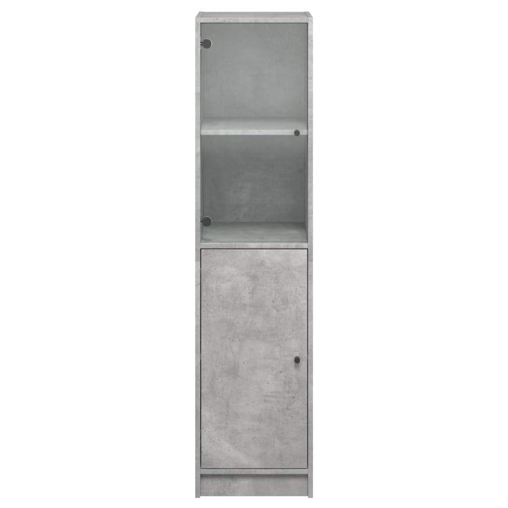 Hoge kast met glazen deur 35x37x142 cm eikenkleurig