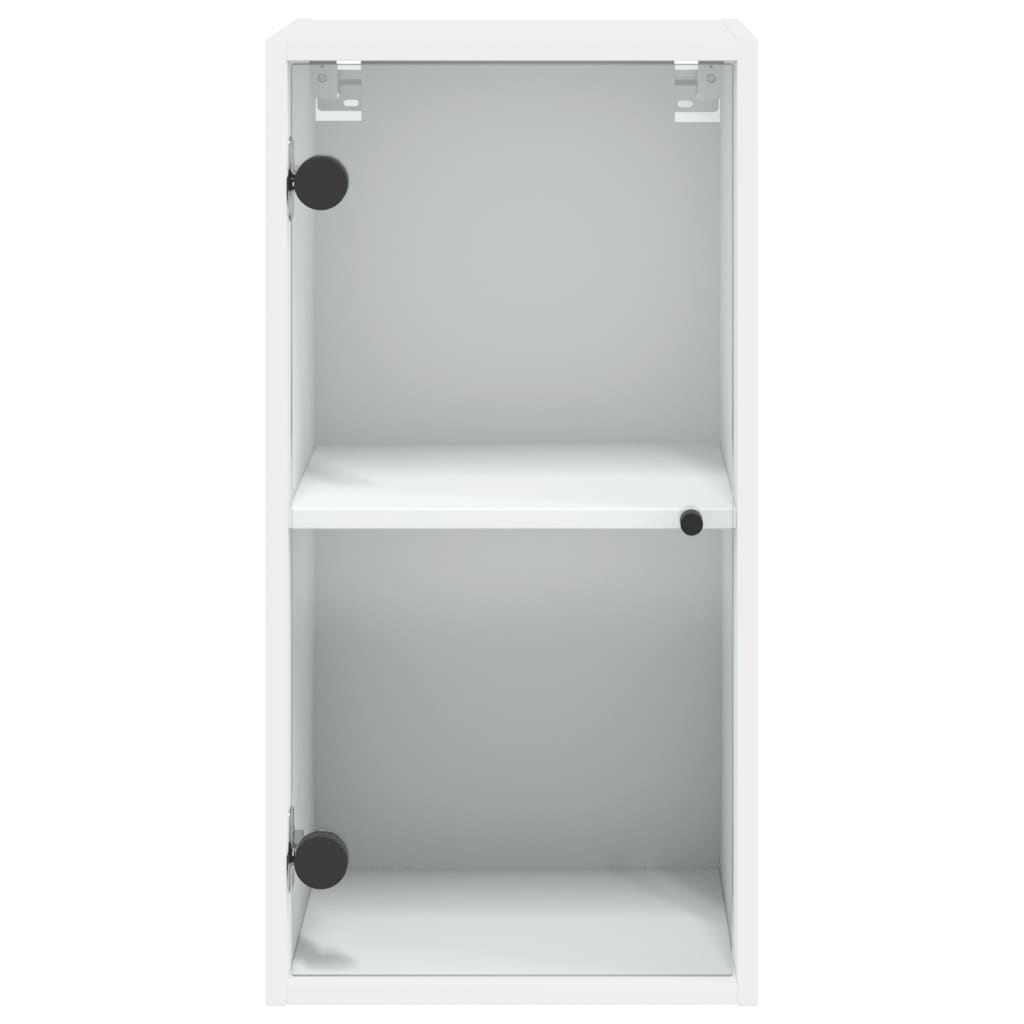 Wandkast met glazen deuren 35x37x68,5 cm eikenkleurig