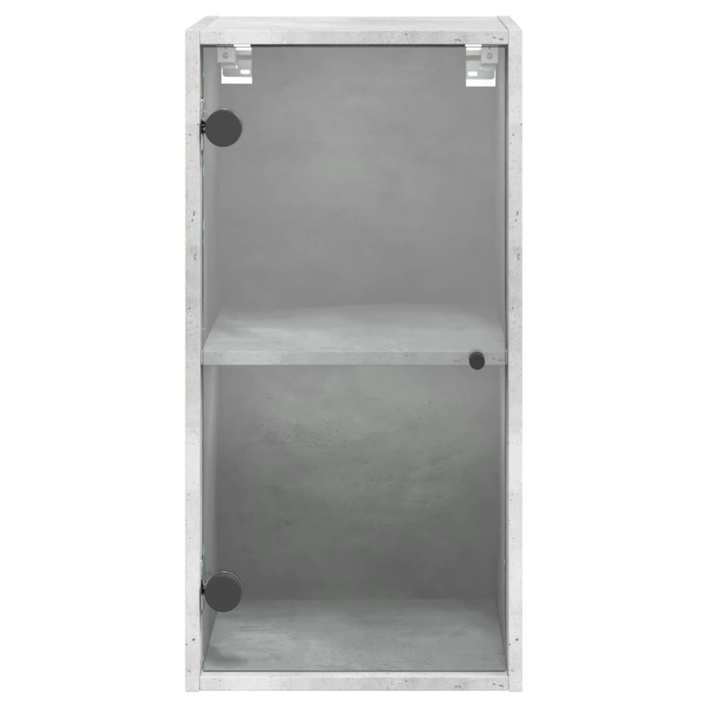 Wandkast met glazen deuren 35x37x68,5 cm eikenkleurig