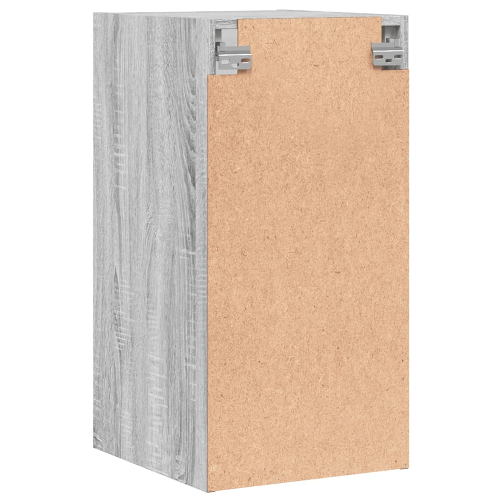 Wandkast met glazen deuren 35x37x68,5 cm eikenkleurig