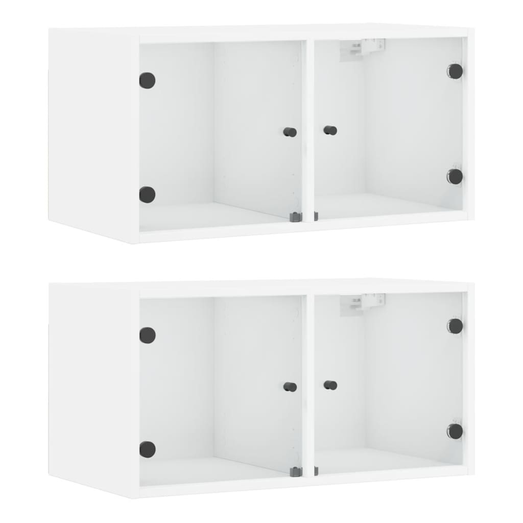 Éléments muraux avec portes vitrées 2 pcs 68,5x37x35 cm