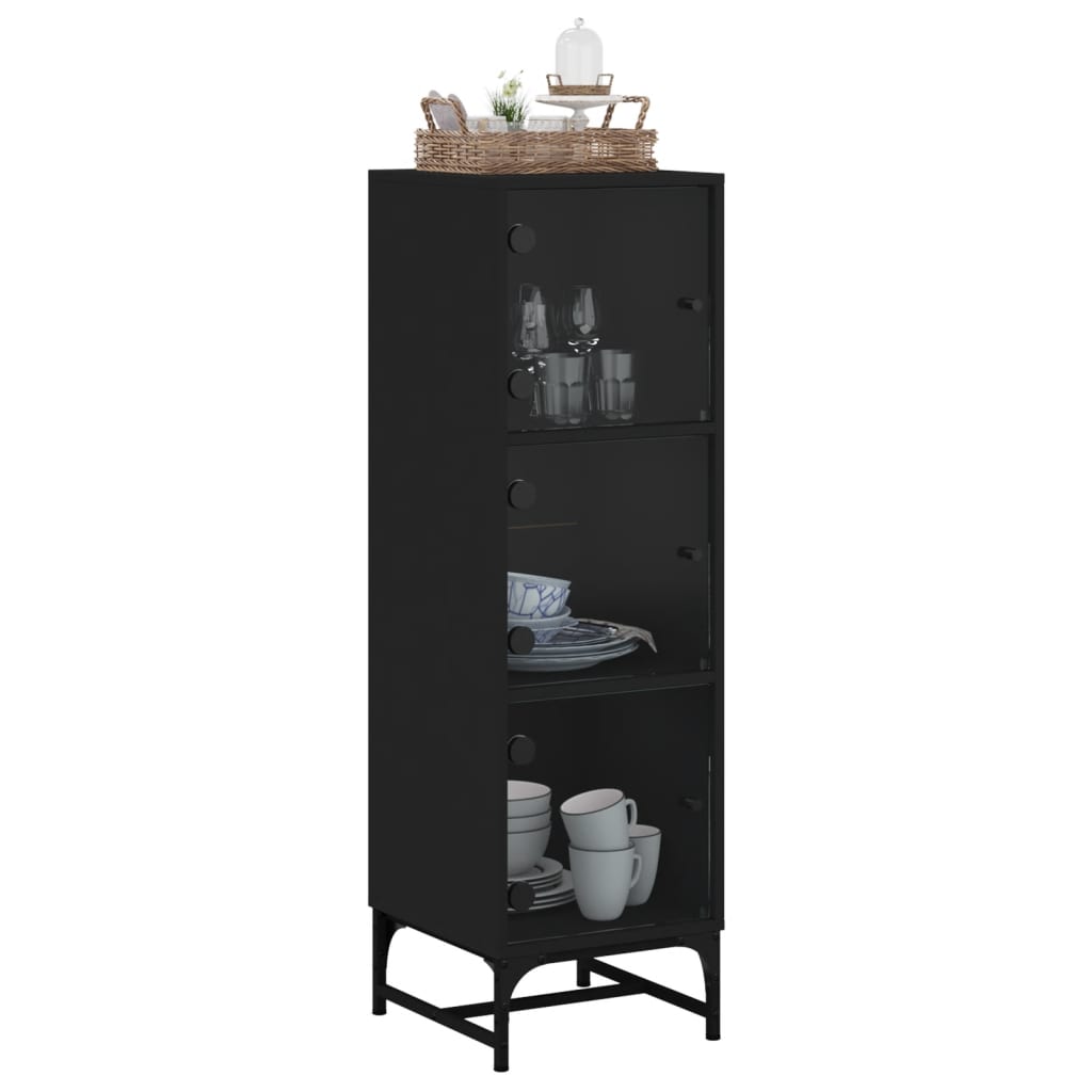 Armoire haute avec portes vitrées 35x37x120 cm