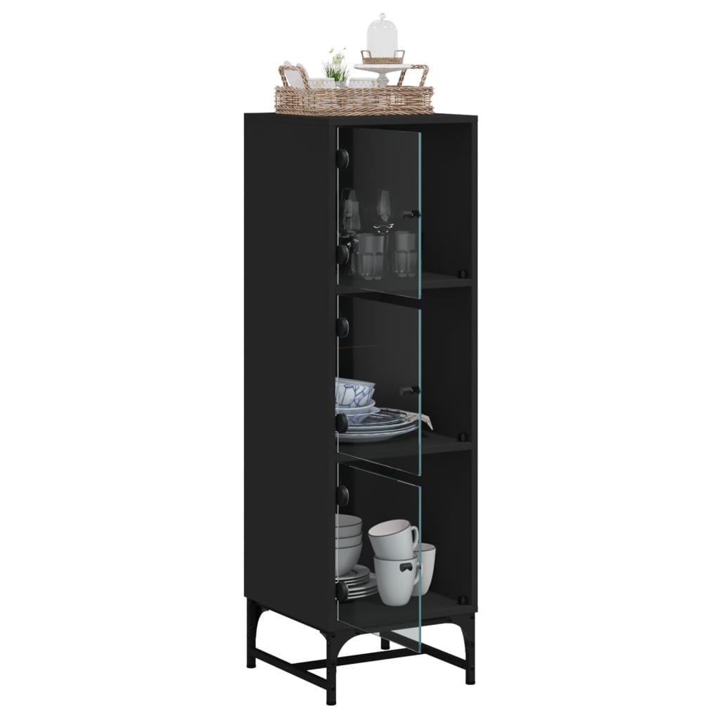 Armoire haute avec portes vitrées 35x37x120 cm