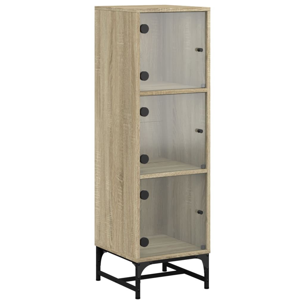 Armoire haute avec portes vitrées 35x37x120 cm