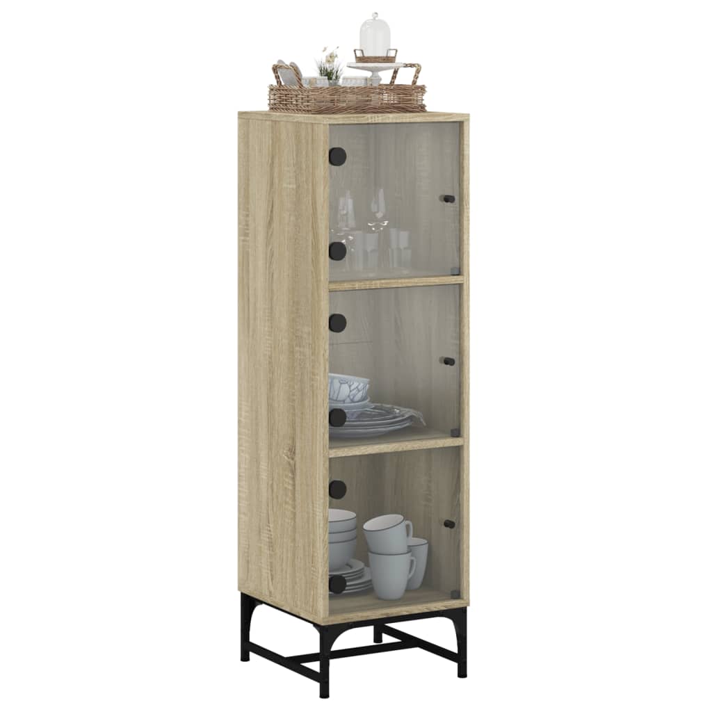 Armoire haute avec portes vitrées 35x37x120 cm