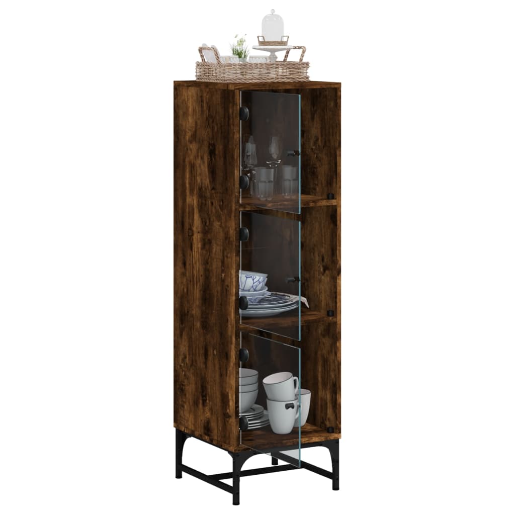 Armoire haute avec portes vitrées 35x37x120 cm