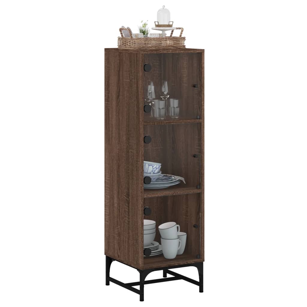 Armoire haute avec portes vitrées 35x37x120 cm