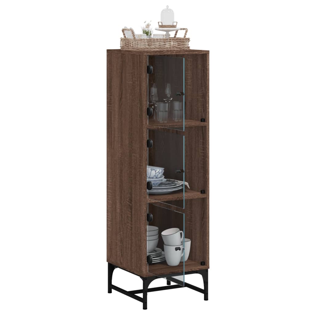 Armoire haute avec portes vitrées 35x37x120 cm