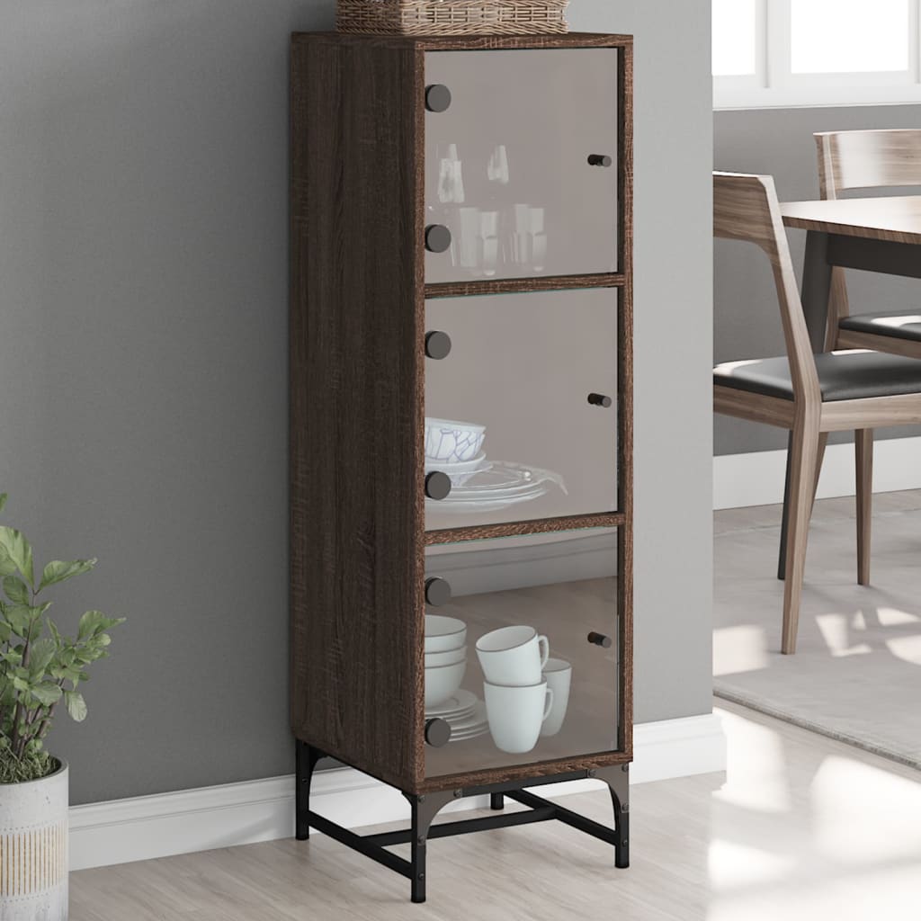 Armoire haute avec portes vitrées 35x37x120 cm