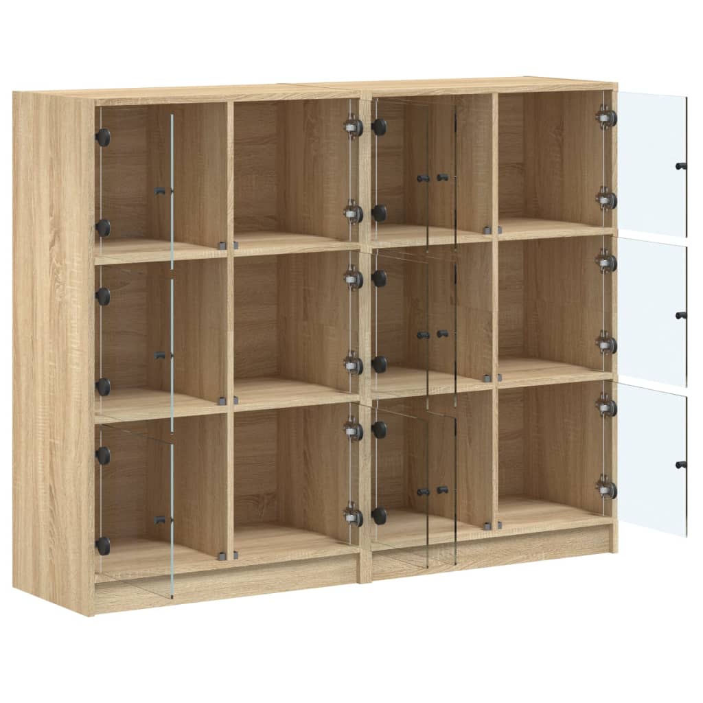 Boekenkast met deuren 136x37x109 cm hout