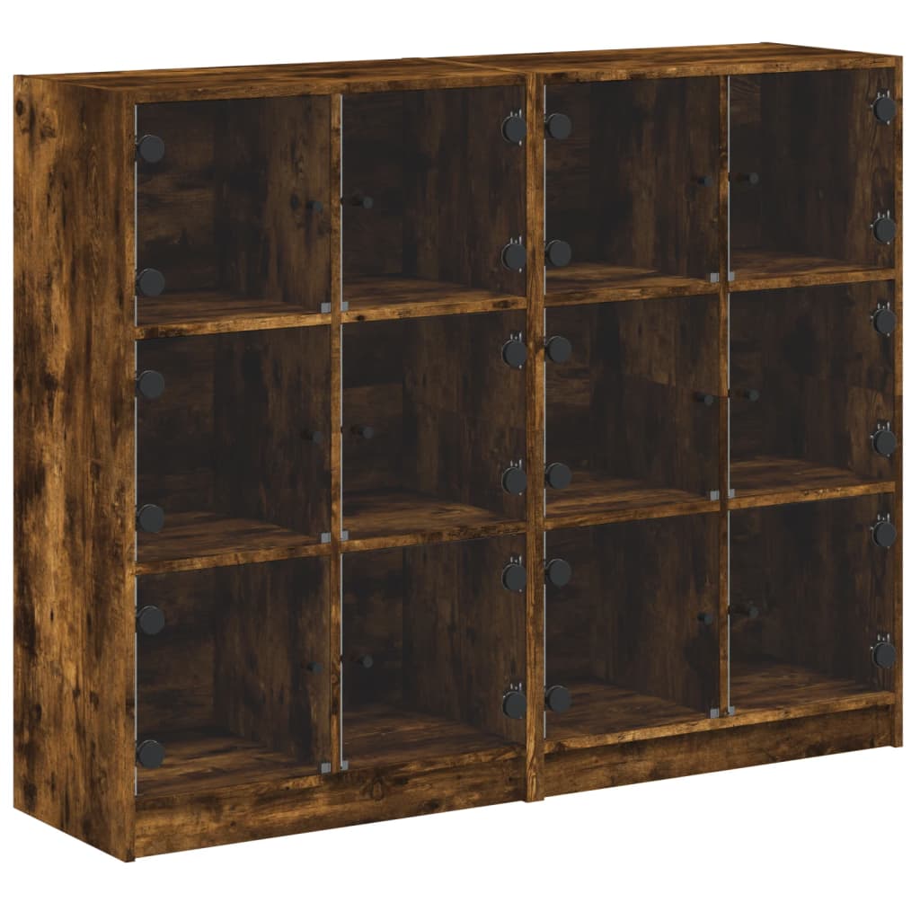 Boekenkast met deuren 136x37x109 cm hout