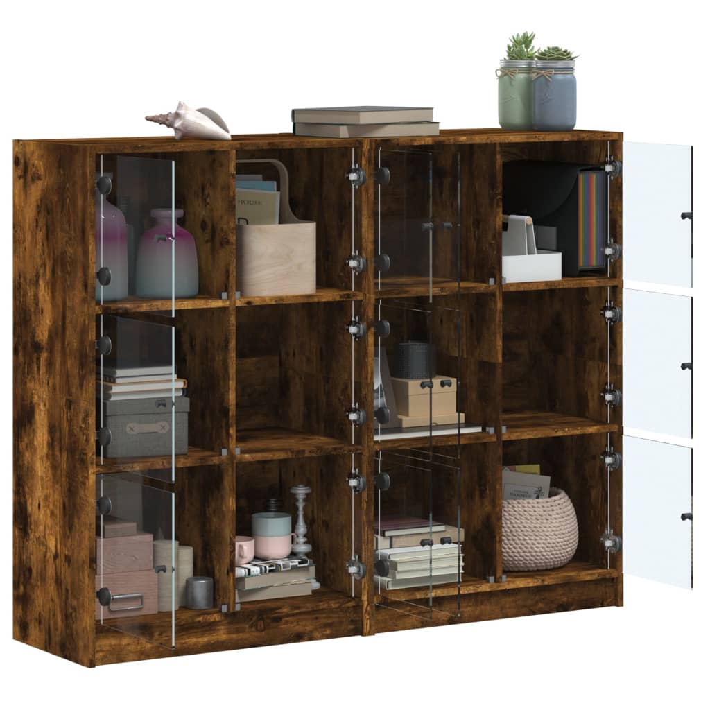 Boekenkast met deuren 136x37x109 cm hout