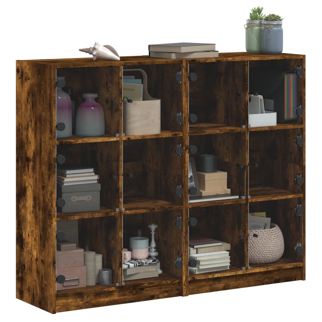 Boekenkast met deuren 136x37x109 cm hout