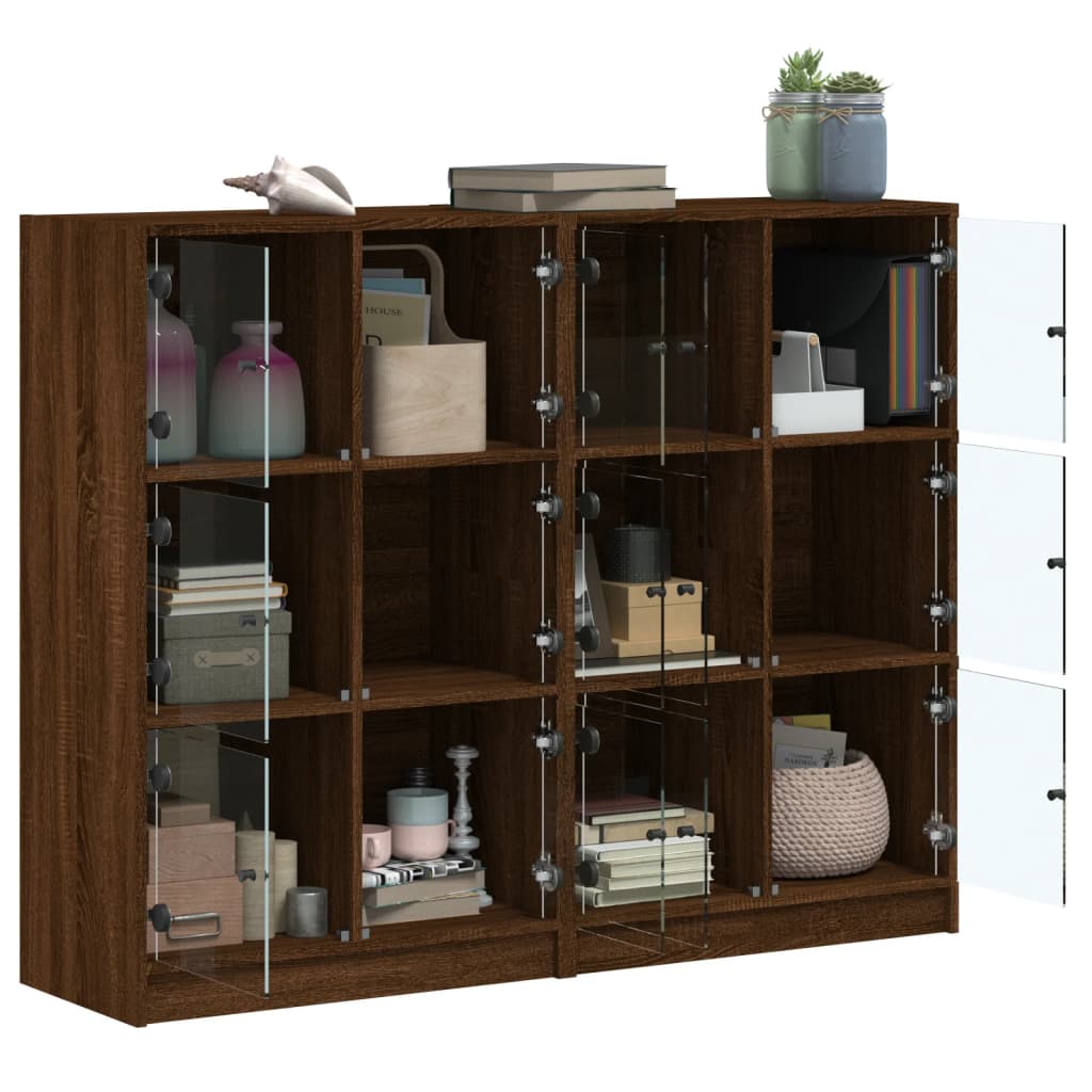 Boekenkast met deuren 136x37x109 cm hout