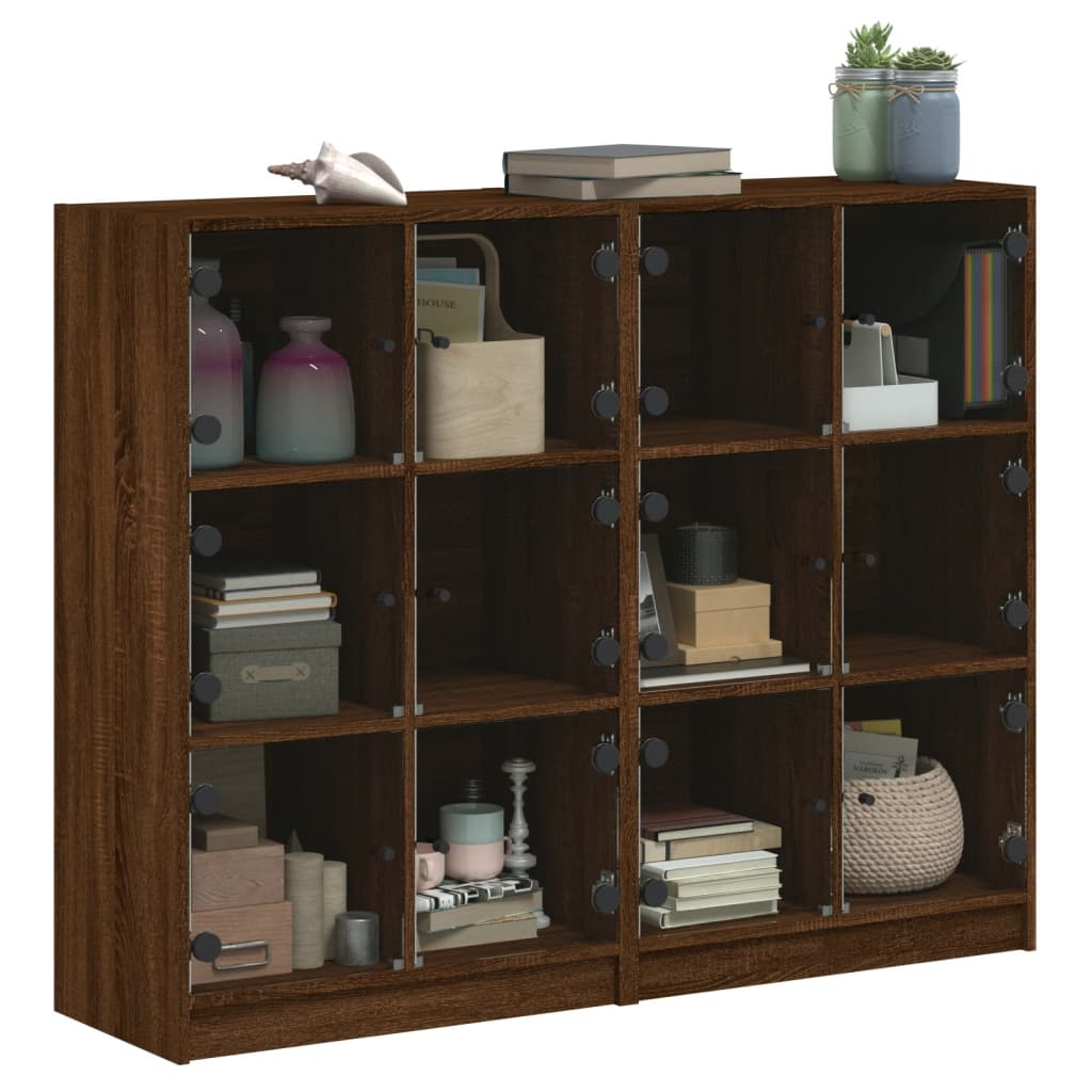 Boekenkast met deuren 136x37x109 cm hout