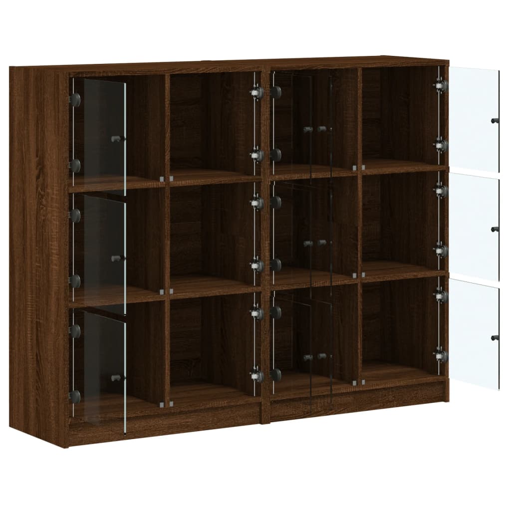 Boekenkast met deuren 136x37x109 cm hout