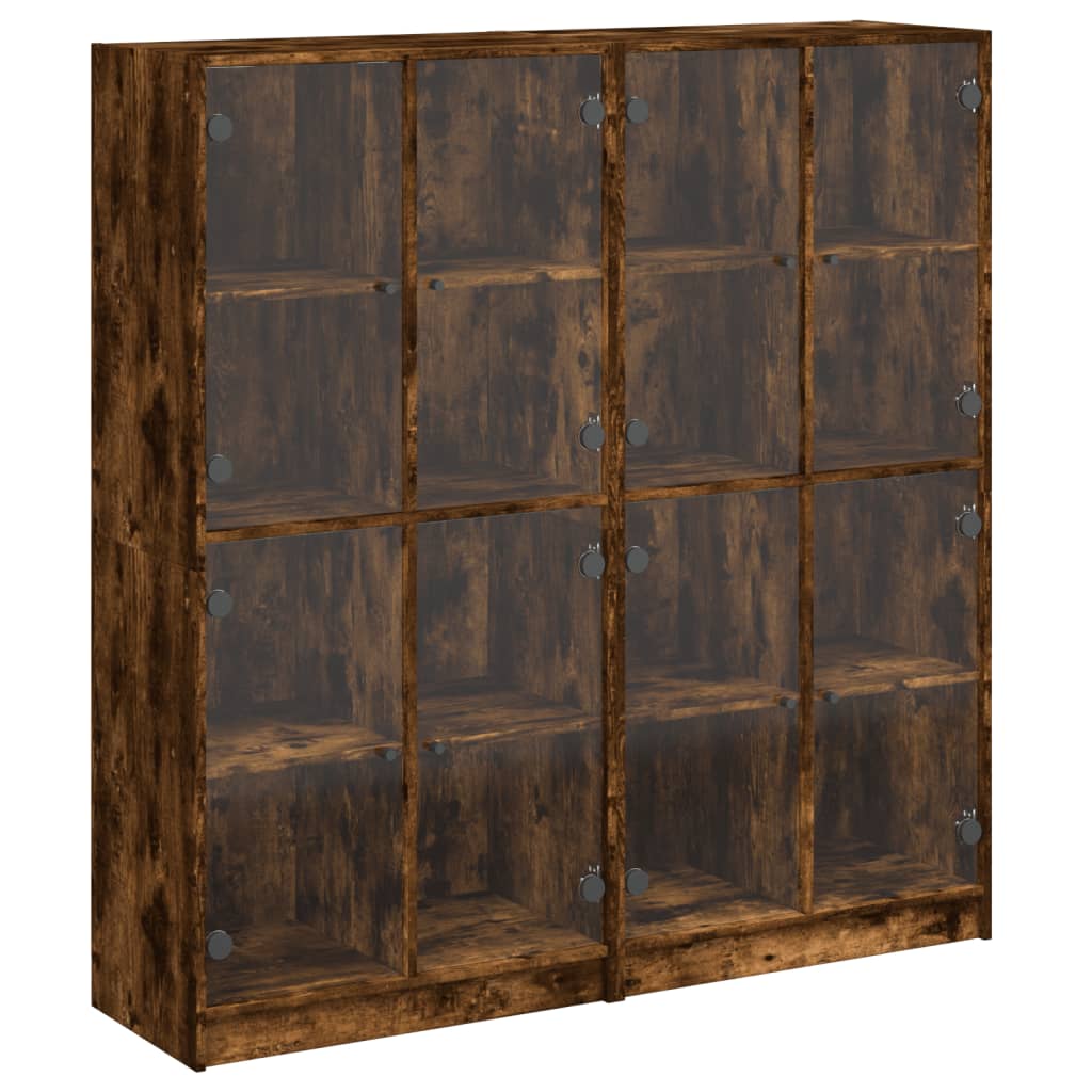 Bibliothèque avec portes 136x37x142 cm bois couleur chêne