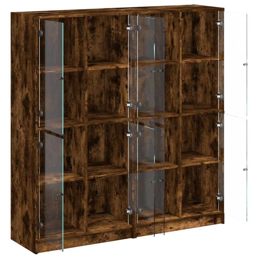 Bibliothèque avec portes 136x37x142 cm bois couleur chêne