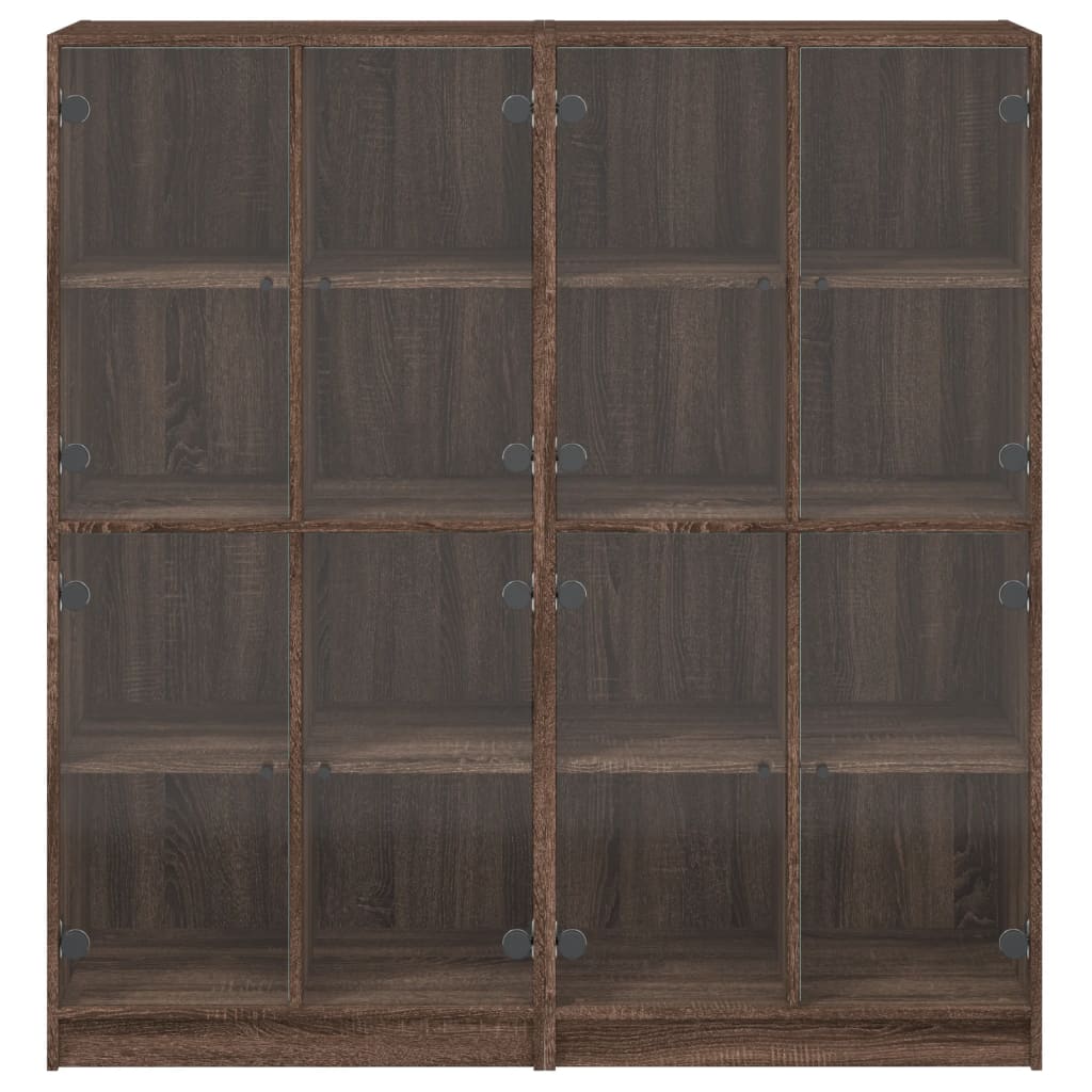 Bibliothèque avec portes 136x37x142 cm bois couleur chêne