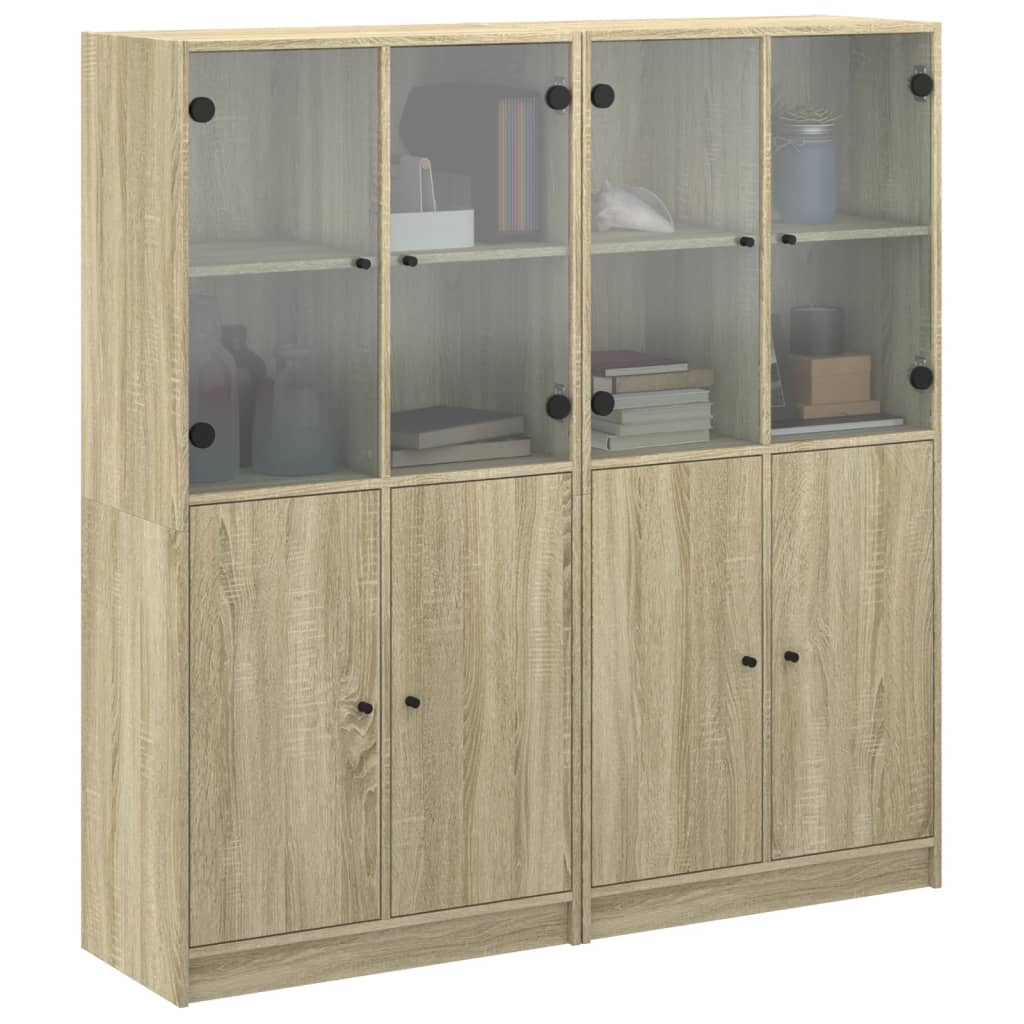 Boekenkast met deuren 136x37x142 cm bewerkt hout