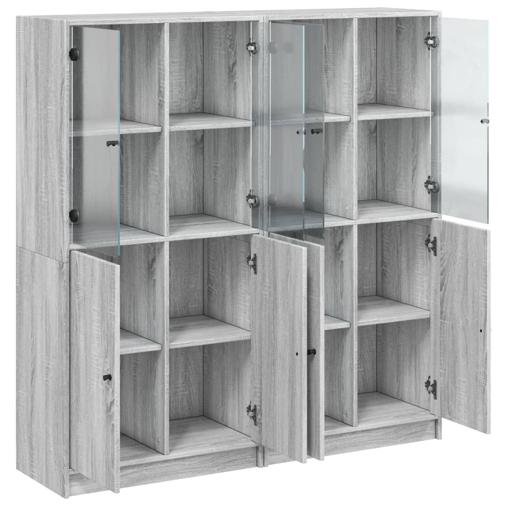 Boekenkast met deuren 136x37x142 cm bewerkt hout