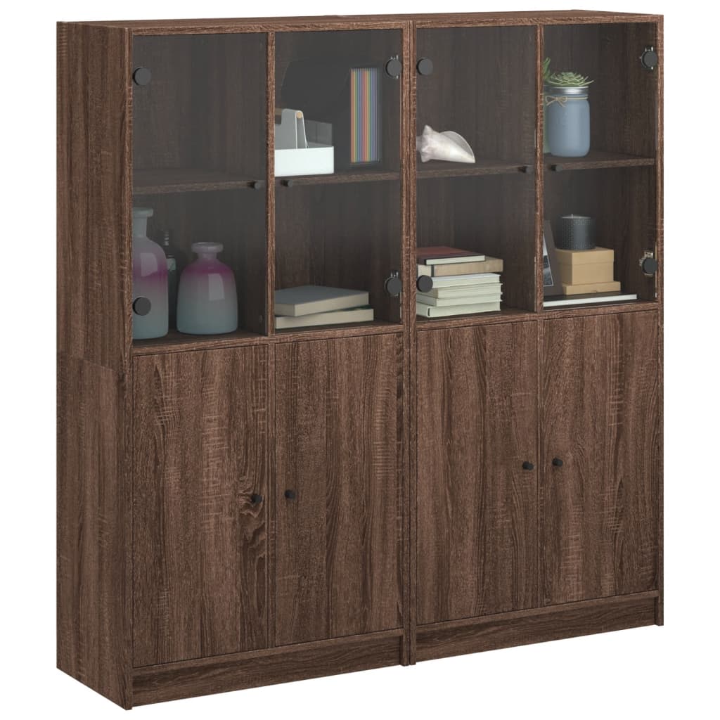 Boekenkast met deuren 136x37x142 cm bewerkt hout