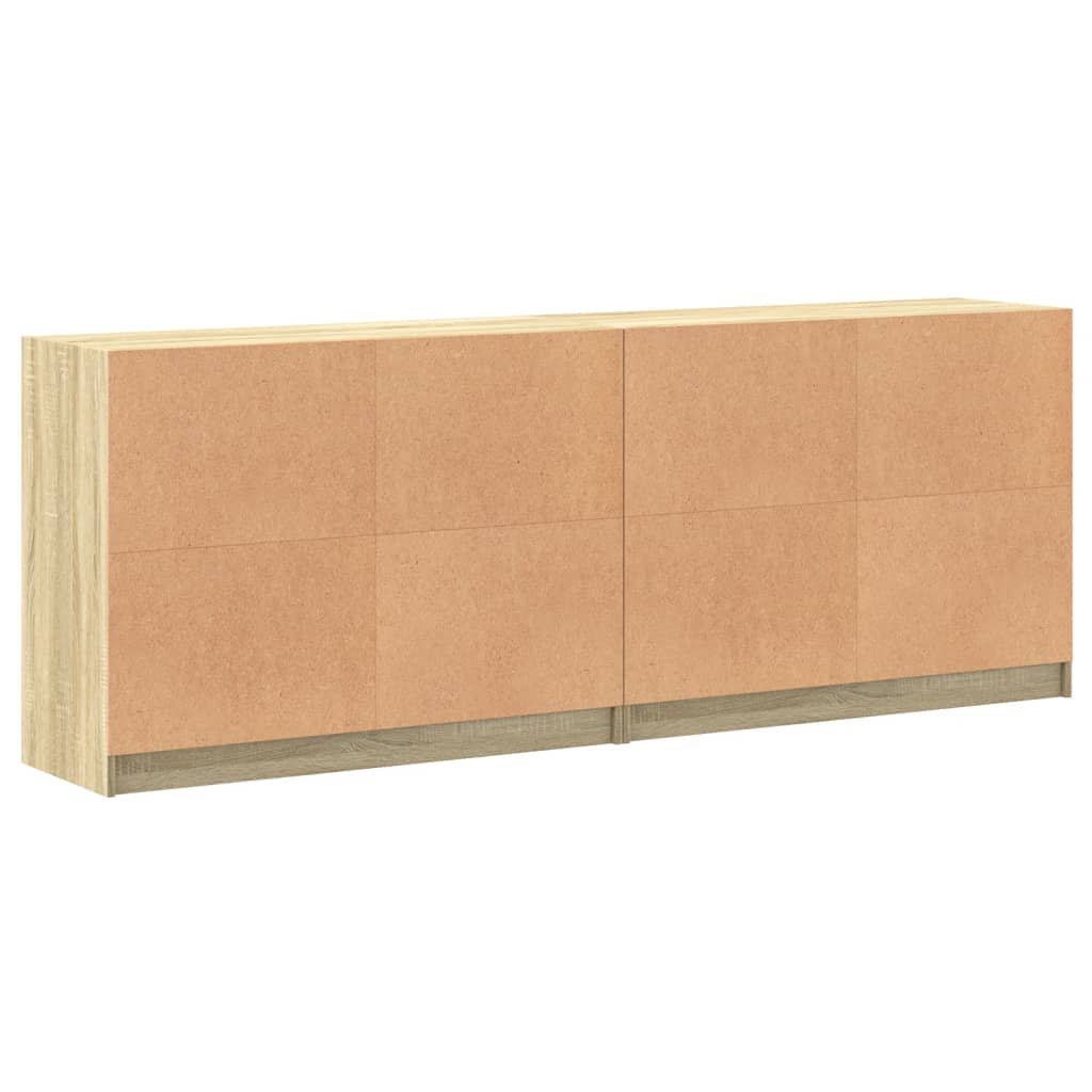 Boekenkast met deuren 204x37x75 cm hout eikenkleurig