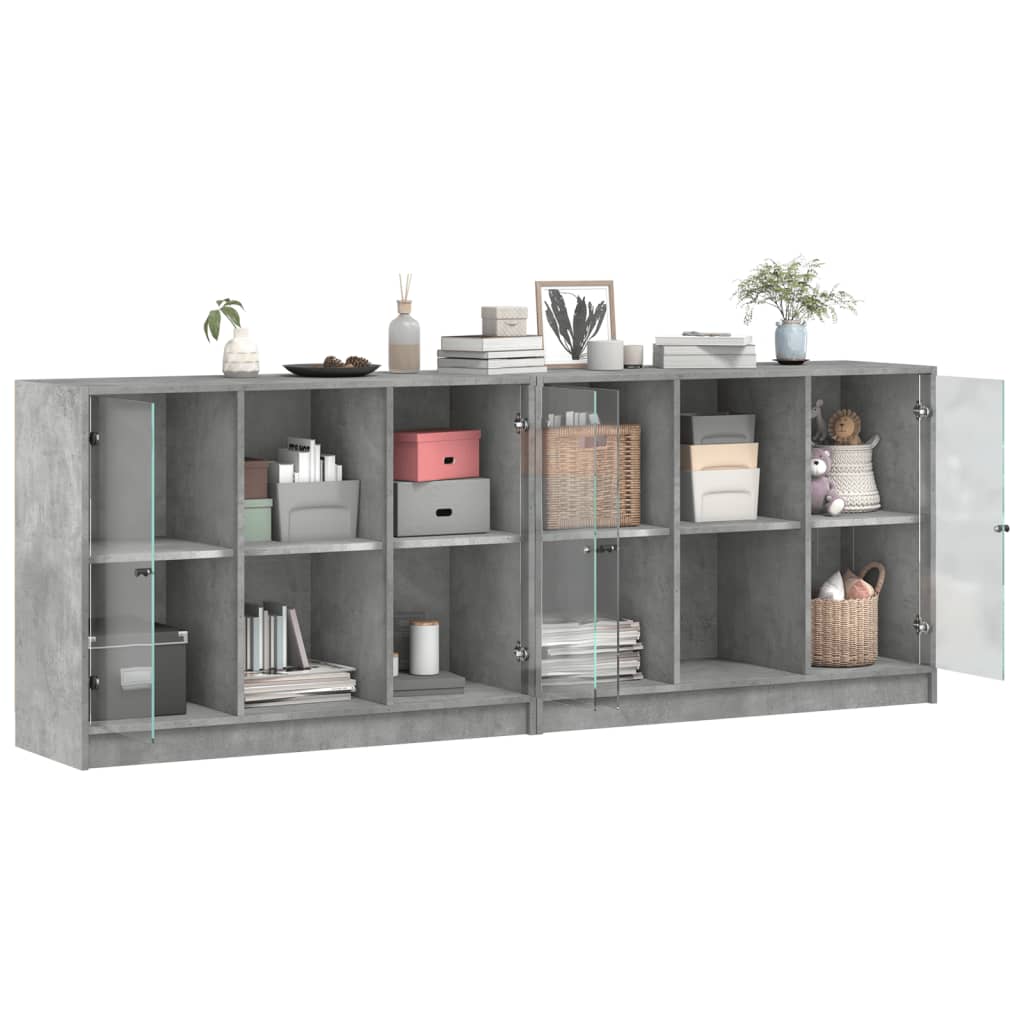 Boekenkast met deuren 204x37x75 cm hout eikenkleurig