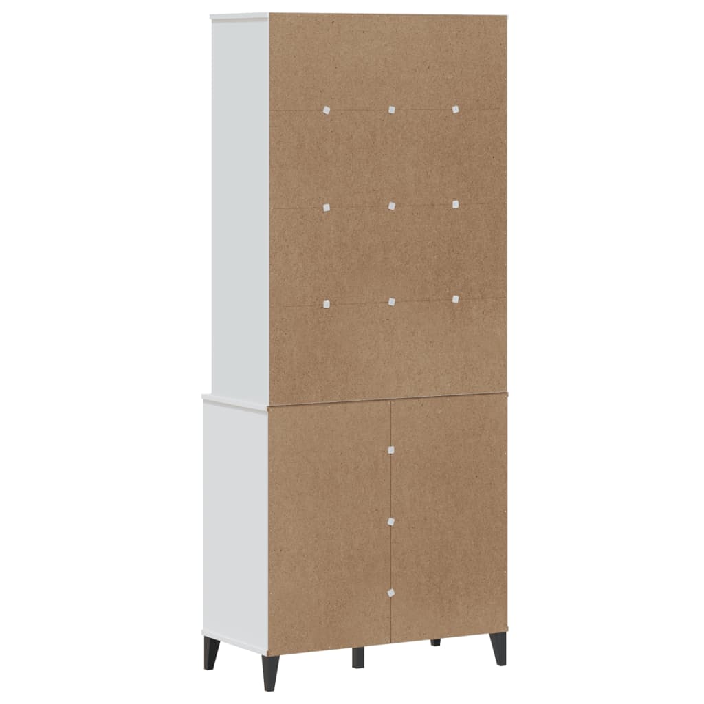 Armoire haute VIKEN 80x40x190 cm en bois de pin massif gris anthracite