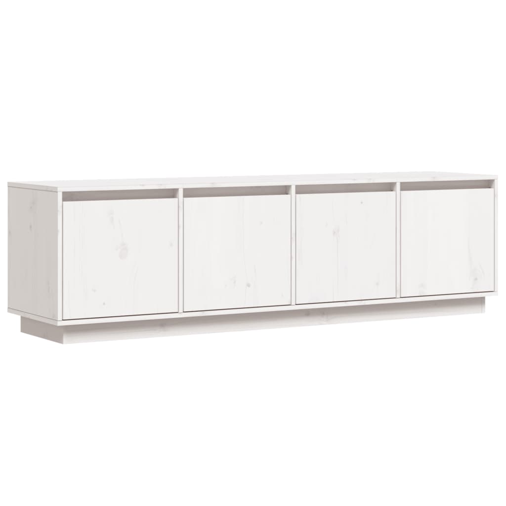 Tv-meubel 156x37x45 cm massief grenenhout wit