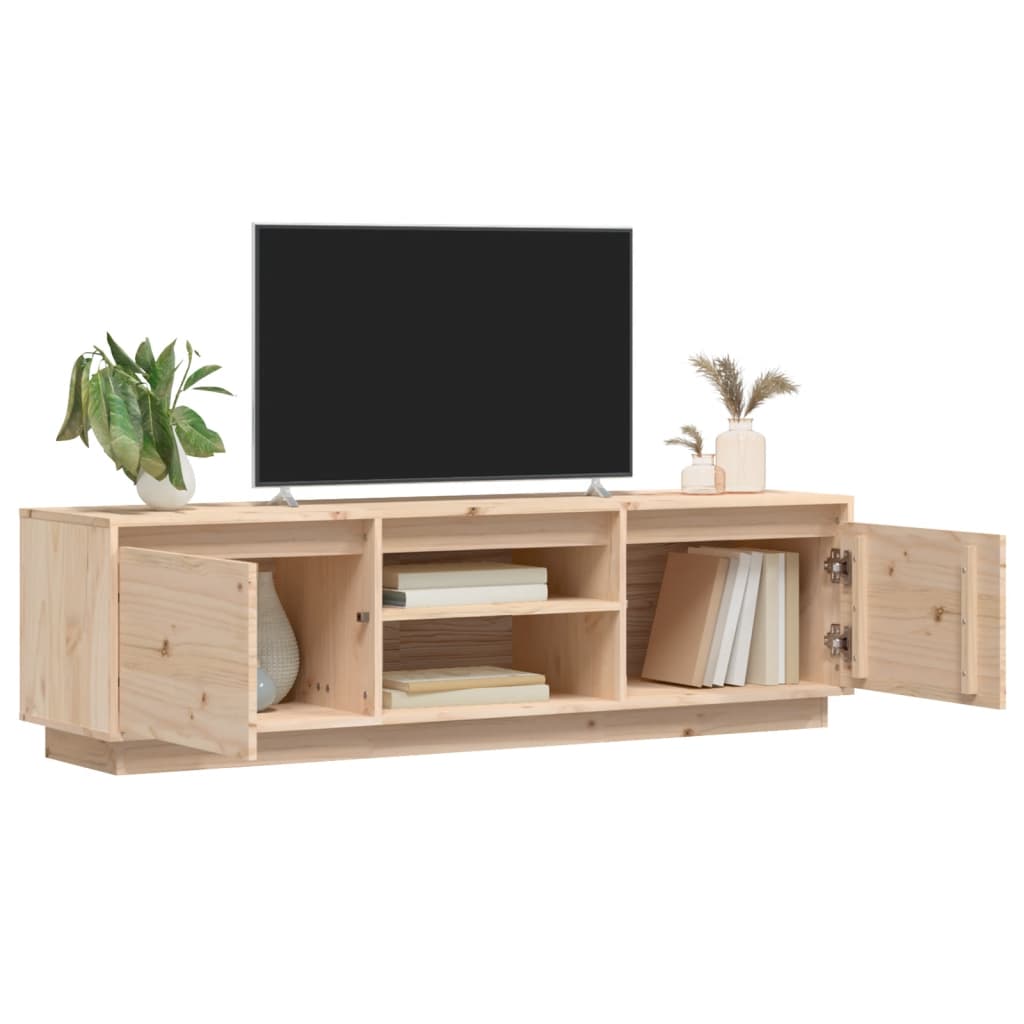 Meuble TV 140x35x40 cm en bois de pin massif