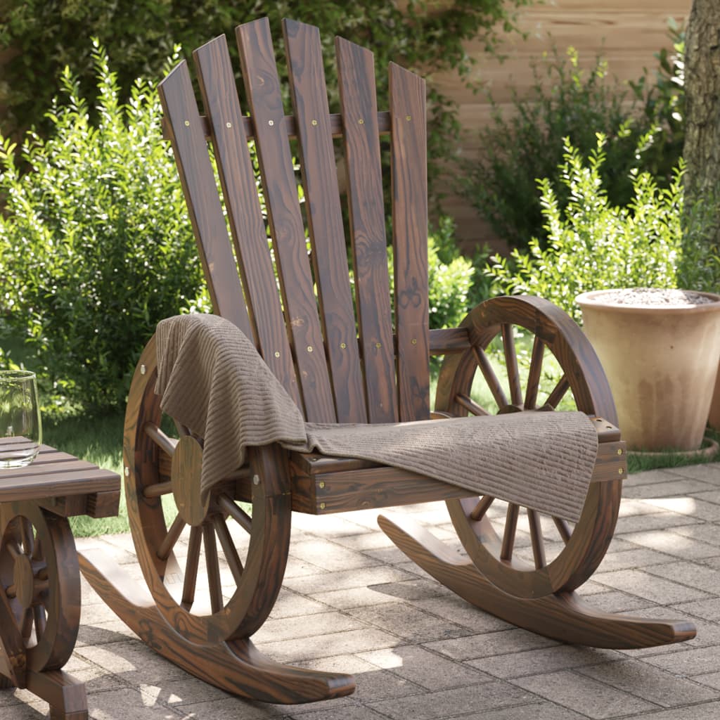 Fauteuil à bascule Adirondack en bois de pin massif