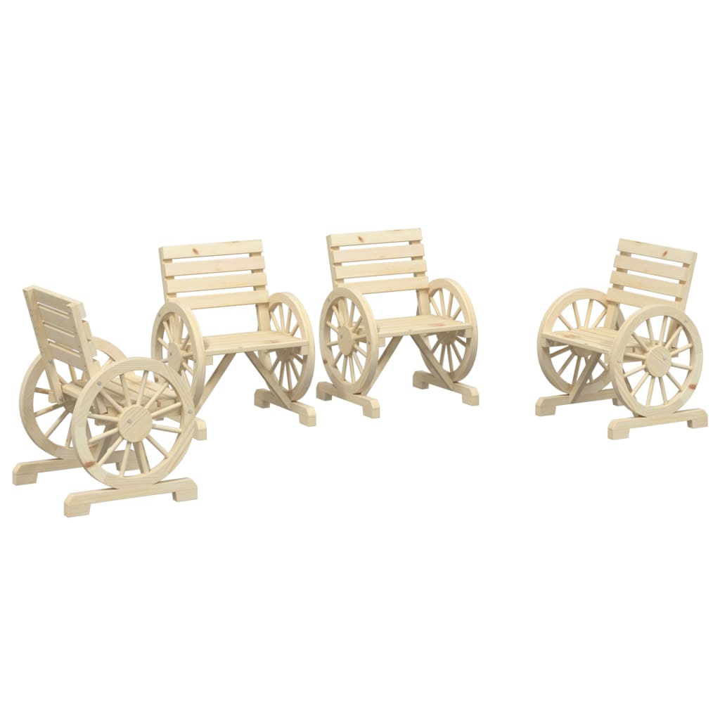 Chaises de jardin 4 pcs en bois de pin massif