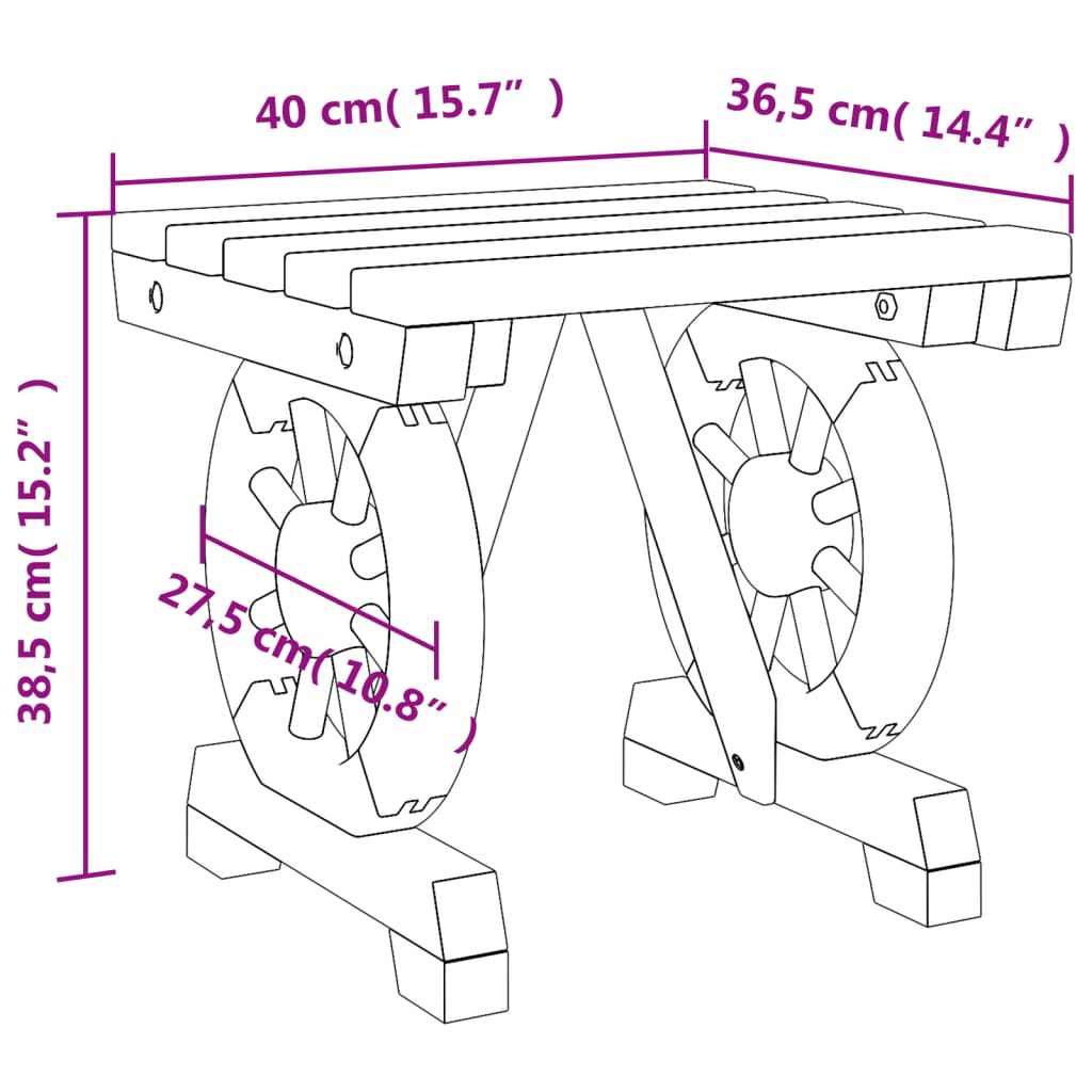 Bancs de jardin 2 pcs en bois de pin massif