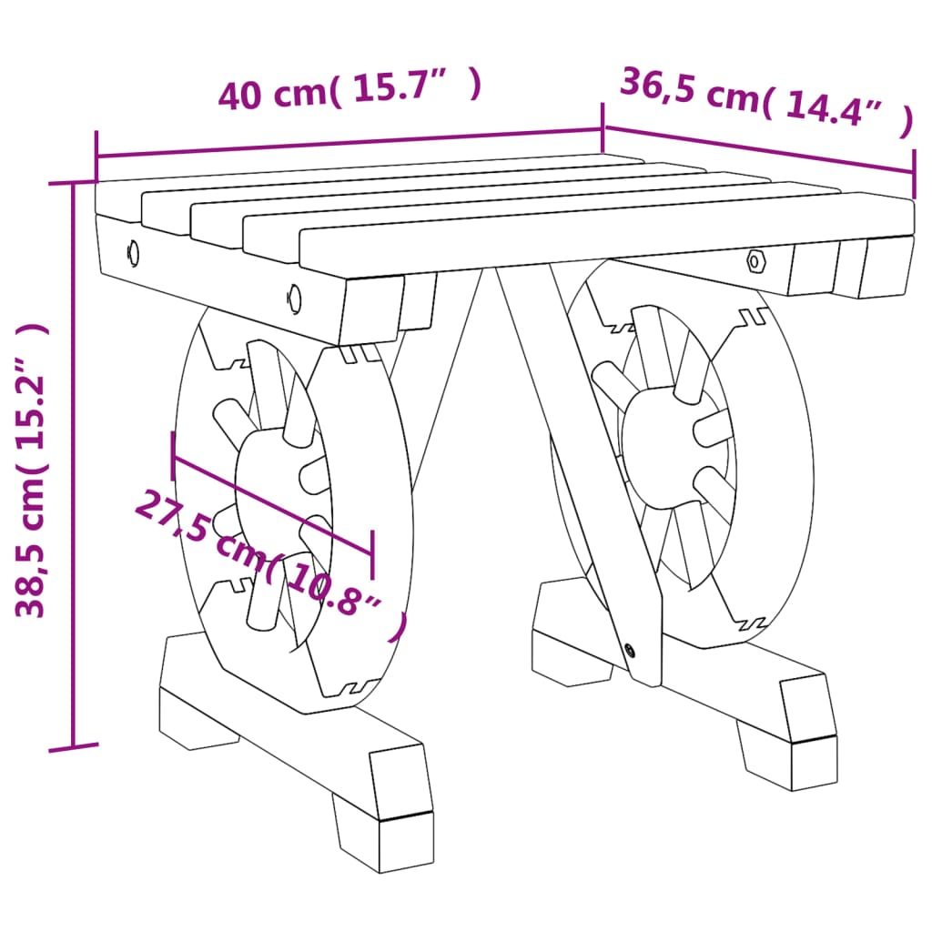 Bancs de jardin 2 pcs en bois de pin massif